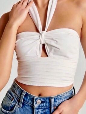 abercrombie poplin halter top